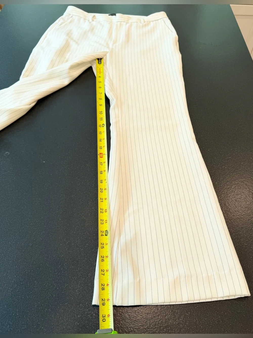 Banana Republic Sculpted Stretch High Rise Bootcut Pinstripe Pants White/Black10